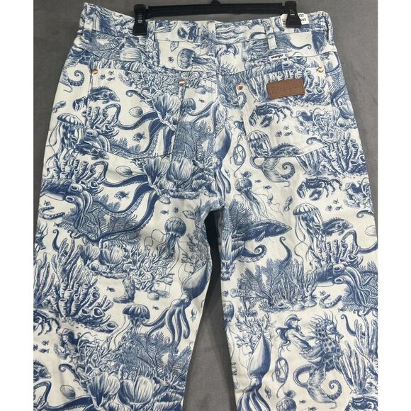 Free People Wrangler Wanderer FLARE JEAN IN SAILING SEVEN SEAS IN Nautical - Picture 8 of 12